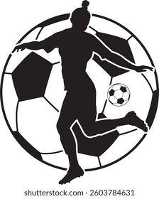 Girl Soccer Player, Soccer Ball, Sport Silhouette