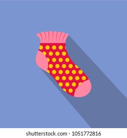 Girl sock icon. Flat illustration of girl sock vector icon for web