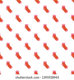 Girl sock pattern seamless vector repeat for any web design
