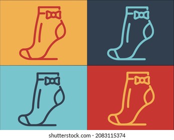 Girl Socks Logo Template, Simple Flat Icon of girl,socks,clothing
