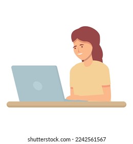 Girl software icon cartoon vector. Science project. Code smart