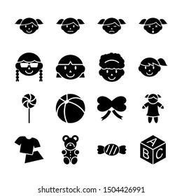 girl solid icon vector design