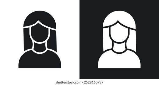 Girl solid vector icon pack
