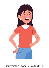girl speaking character icon isolated