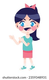 girl speaking character icon vector isolated