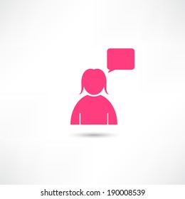 girl speaking icon