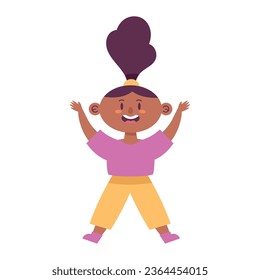 girl speaking and jumping vector isolated
