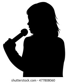 a girl speaking with microphone