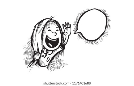 Girl with Speech Bubble