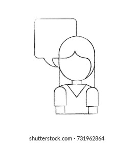 girl with speech bubble dialog conversation talk