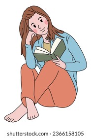 Girl spending time reading books
