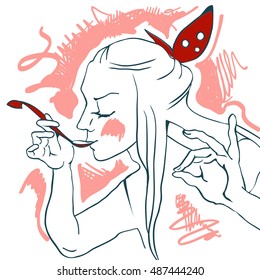 Girl with a spoon.