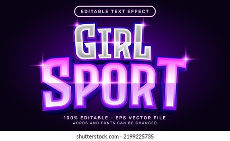 Girl Sport 3d Editable Text Effect Template