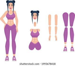 Girl sport illustration animation gym