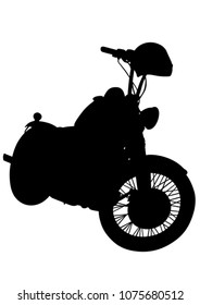Girl and sport motor bike on white background