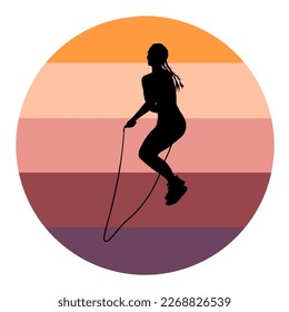 Girl sport silhouette strong art drawn