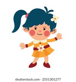 girl with spring clothes isolated