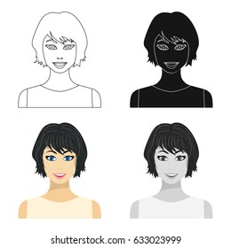 Girl girl. A girl with a sprinkle. The girl has black hair. Woman symbol stock vector illustration.
