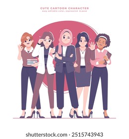 girl squad character illustration design