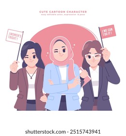 girl squad character illustration vector