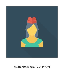  girl square flat