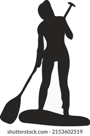  girl stand up  paddleboarding silhouette