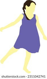 Girl Standing 13 Vector Illustration