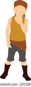 Girl Standing 5 Vector Illustration