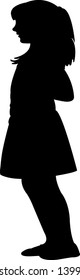 a girl standing body silhouette vector
