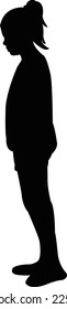 a girl standing body silhouette vector