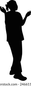 a girl standing body silhouette vector