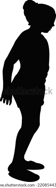 Girl Standing Body Silhouette Vector Stock Vector (Royalty Free ...