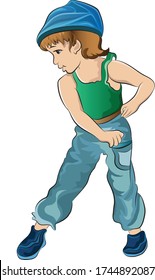 A girl standing clip art image. Illustration can be used in story , cards, worksheet etc 