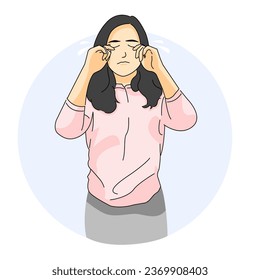 niña que está llorando triste