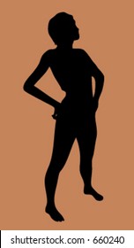 girl standing, looking away