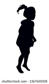 a girl standing silhouette vector