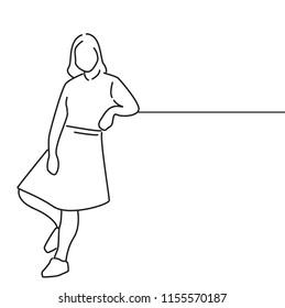 Girl standing vector - Shutterstock ID 1155570187