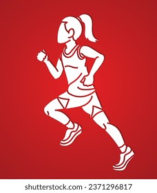 A Girl Start Running Action Sport Graphic Vector