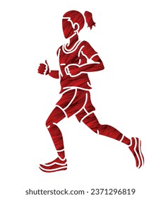 A Girl Start Running Action Sport Graphic Vector