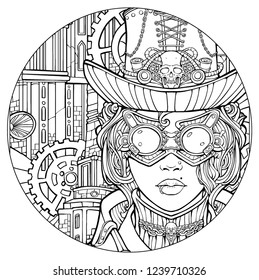 Girl in a steampunk style suit