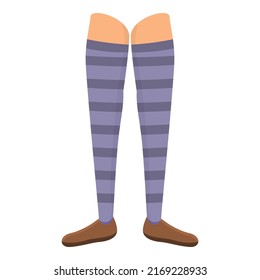 Girl stocking icon cartoon vector. Cute foot. Shoes design