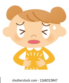 Girl Stomach Ache Stock Vector (Royalty Free) 1268313847 | Shutterstock