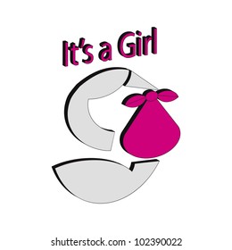 It's a Girl Stork Vector