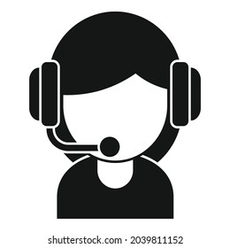 Girl streamer icon simple vector. Live stream. Video online