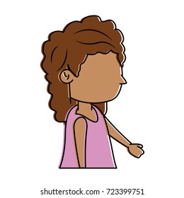 girl stretching arm forward with long curly hair  icon image 