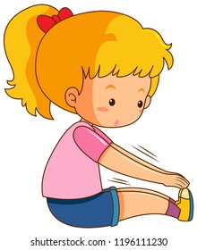 A girl stretching body illustration