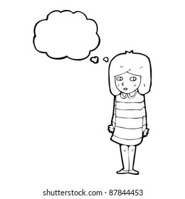 girl in striped dress cartoon