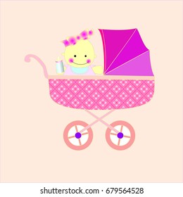 A girl in a stroller