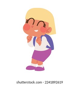girl student back to school icon isolated