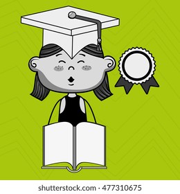 girl student book cap
